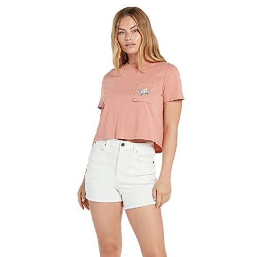 Volcom Damen Taschenuhr T-Shirt, Light Mauve, Mittel Volcom Damen Taschenuhr T-Shirt, Light Mauve, Mittel von Volcom