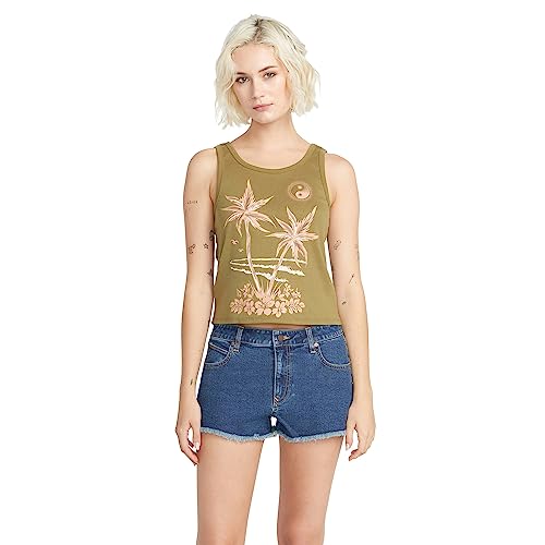 Volcom Damen That One Baby Tanktop mit U-Ausschnitt, Moos, Mittel von Volcom