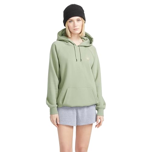 Volcom Damen Truly Stoked Ovesized Bf Hooded Fleece Sweatshirt Kapuzenpullover, Salbei, S von Volcom