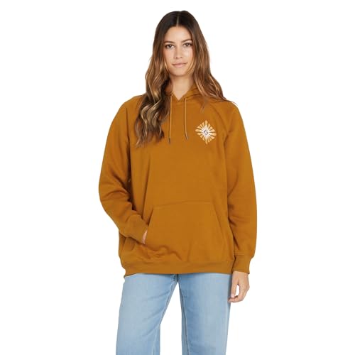 Volcom Damen Truly Stoked Ovesized Bf Kapuzen-Fleece-Sweatshirt Kapuzenpullover, Bronze, S von Volcom