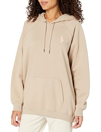 Volcom Damen Truly Stoked Ovesized Bf Kapuzen-Sweatshirt aus Fleece Kapuzenpullover, Taupe, S von Volcom