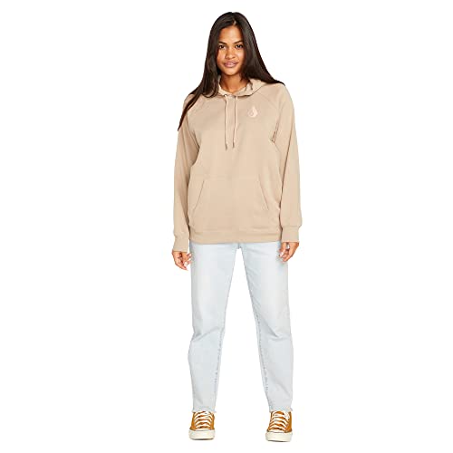 Volcom Damen Truly Stoked Ovesized Bf Kapuzen-Sweatshirt aus Fleece Kapuzenpullover, Taupe, XS von Volcom