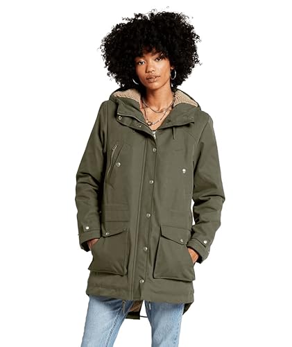 Volcom Damen Walk on by 5k Parka, Armeegrün Kombination, 42 von Volcom