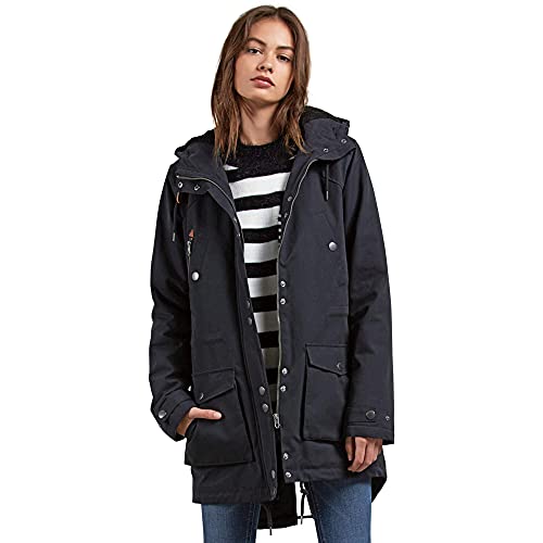 Volcom Damen Walk on by Sherpa Lined Parka Jacket Kleid, Schwarz, X-Small von Volcom