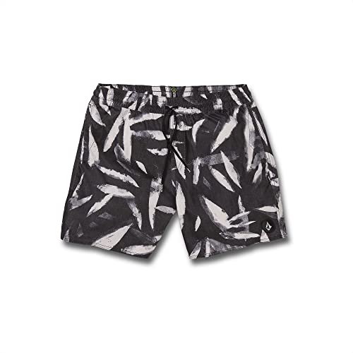 Volcom Echo Leaf Stoney Trunk 17 Boardshort - Black von Volcom