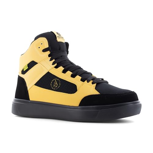 Volcom Evolve Herren Sicherheitsschuh mit Metarsalschutz, Comp Toe, SD10, SR, Met Guard, schwarz / gelb, 45 EU von Volcom