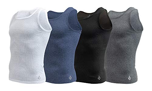 Volcom Herren Baumwolle Stretch Tank Top Unterhemden A Shirts, Weiß/Blau/Schwarz/Grau, L von Volcom