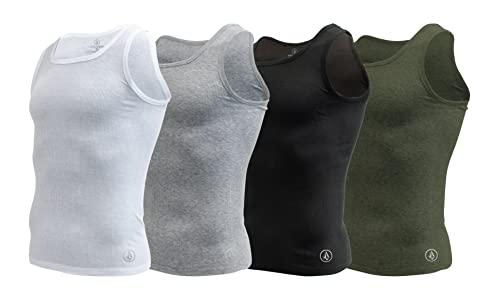 Volcom Herren Baumwolle Stretch Tank Top Unterhemden A Shirts, Weiß/Grün/Schwarz/Grau, Klein von Volcom