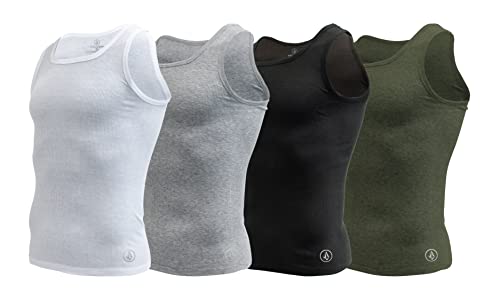 Volcom Herren Baumwolle Stretch Tank Top Unterhemden A Shirts, Weiß/Grün/Schwarz/Grau, Mittel von Volcom