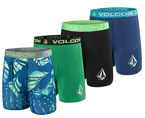 Volcom Herren-Boxershorts, Poly-Spandex, Performance-Boxershorts, Unterwäsche, Schwarz/Blau/Mehrfarbig/Grün, Large von Volcom