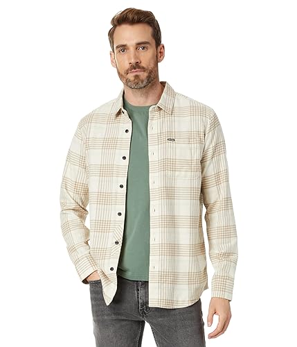 Volcom Herren Caden Flanellhemd, kariert, langärmelig Hemd mit Button-Down-Kragen, Dirty White 23, L von Volcom