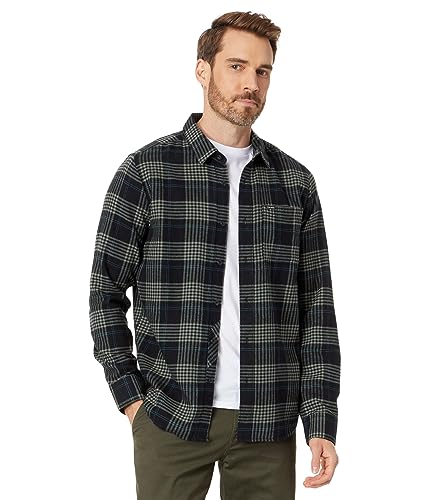 Volcom Herren Caden Kariertes Langarm-Flanellhemd Hemd mit Button-Down-Kragen, Schwarz 23, L von Volcom