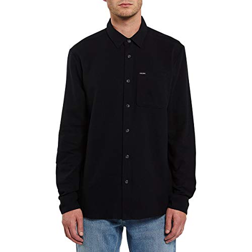 Volcom Herren Caden Solid L/S Hemd mit Button-Down-Kragen, Schwarz, XX-Large von Volcom