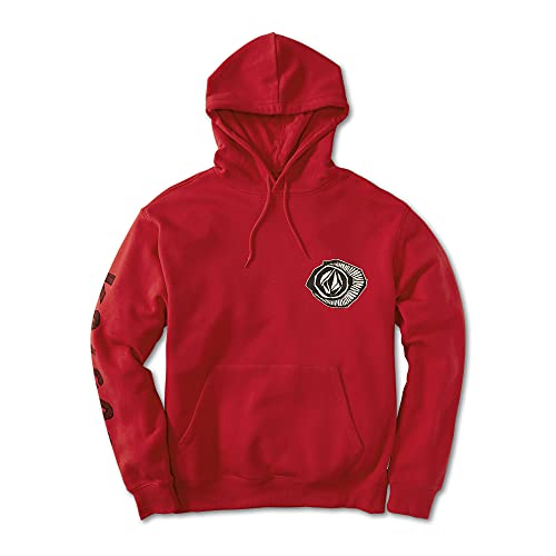 Volcom Herren Catch 91 Kapuzen-Sweatshirt aus Fleece Kapuzenpullover, Rot (Ribbon Red), X-Large von Volcom