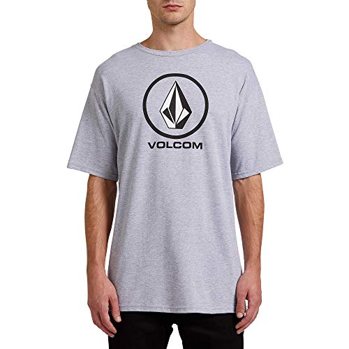 Volcom Herren Crisp Stone, kurzärmelig, Basic Fit T-Shirt, grau meliert, Groß von Volcom