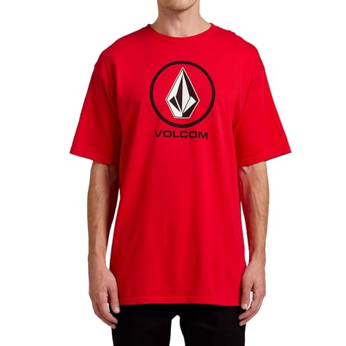 Volcom Herren Crisp Stone Kurzarm T-Shirt, Rot/Ausflug, einfarbig (Getaway Solids), L von Volcom