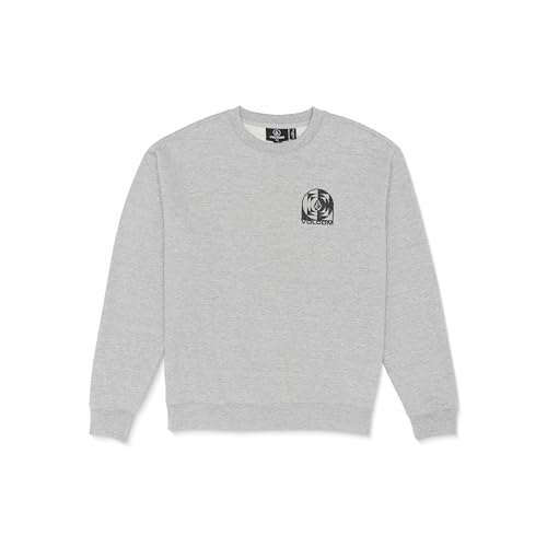 Volcom Herren Echo Chamber Crew Neck Fleece Sweatshirt Pullover, Meliert, Grau, Large von Volcom