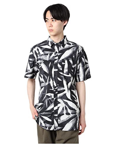 Volcom Herren Echo Leaf Kurzarm Button Down Hawaiihemd, schwarz, Mittel von Volcom