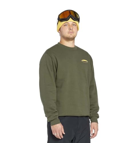 Volcom Herren Essential Crew Fleece Snowboard Winter Sweatshirt, Ivy S5, Medium von Volcom