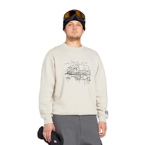 Volcom Herren Essential Crew Fleece Snowboard Winter Sweatshirt, Stone S5, Large Volcom Herren Essential Crew Fleece Snowboard Winter Sweatshirt, Stone S5, Large von Volcom