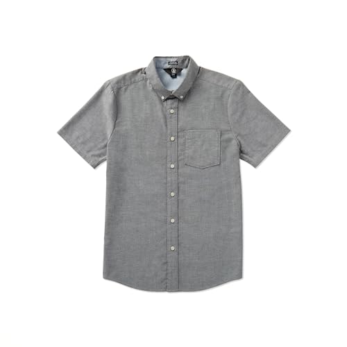 Volcom Herren Everett Oxford Kurzarmhemd Hemd mit Button-Down-Kragen, Schwarz 1, X-Klein von Volcom