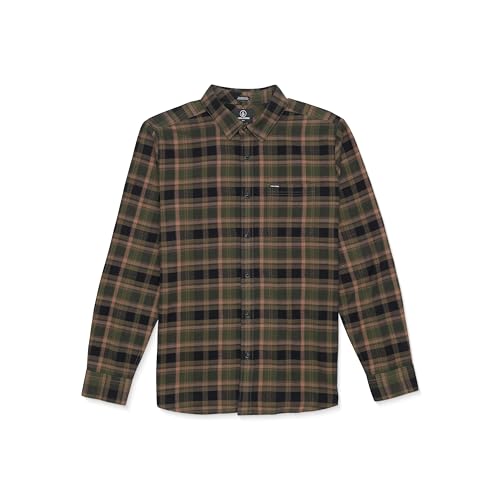 Volcom Herren Flanellhemd Caden Plaid Langarm, Squadron Green, L von Volcom