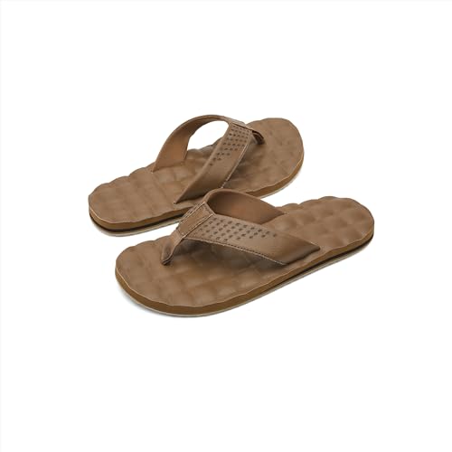 Volcom Herren Recliner Leather Flip Flop Sandale, braun, 48 EU Volcom Herren Recliner Leather Flip Flop Sandale, braun, 48 EU von Volcom
