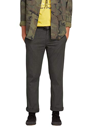 Volcom Herren Frickin Stretch-Chinohose mit Moderner Passform Hose, Charcoal Heather 1, 33W / 32L von Volcom