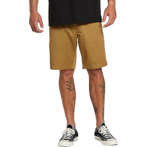 Volcom Herren Frickin Chino, elastischer Taillenbund, 48,3 cm Shorts, Dunkles Khaki, Groß von Volcom