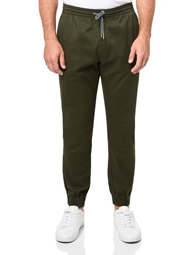 Volcom Herren Frickin Slim Jogger Pants-Tapered Fit mit Kordelzug in der Taille, Elastischen Bündchen und Recyceltem Stretchgewebe Hose, Dunkelgrün, Klein von Volcom