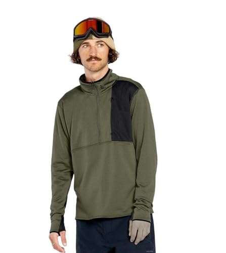 Volcom Herren Gridlock 1/4 Zip Mock Neck Snowboard Base Layer Fleece Sweatshirt, Ivy S5, Large Volcom Herren Gridlock 1/4 Zip Mock Neck Snowboard Base Layer Fleece Sweatshirt, Ivy S5, Large von Volcom