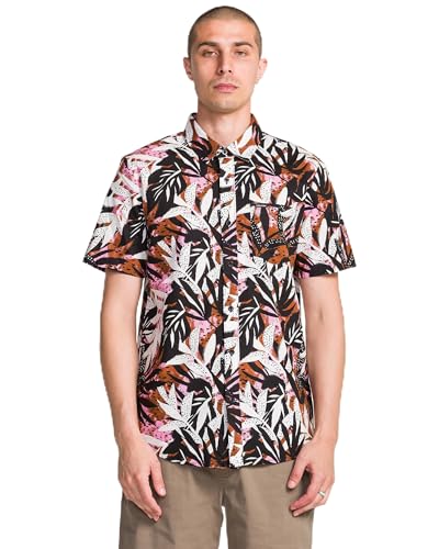 Volcom Herren Kurzarmhemd mit Knopfleiste, Fusion Pink, XL von Volcom