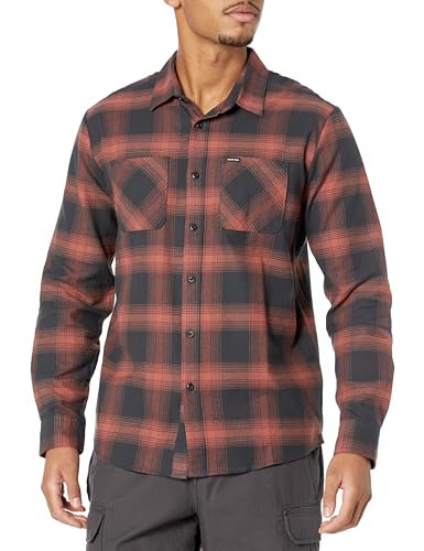 Volcom Herren Langärmeliges Flanellhemd Nerastone Hemd mit Button-Down-Kragen, Stealth, Klein von Volcom