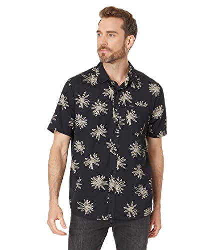 Volcom Herren Lazy Dazy Kurzärmeliges klassischer Passform Hemd mit Button-Down-Kragen, Schwarz, XL von Volcom