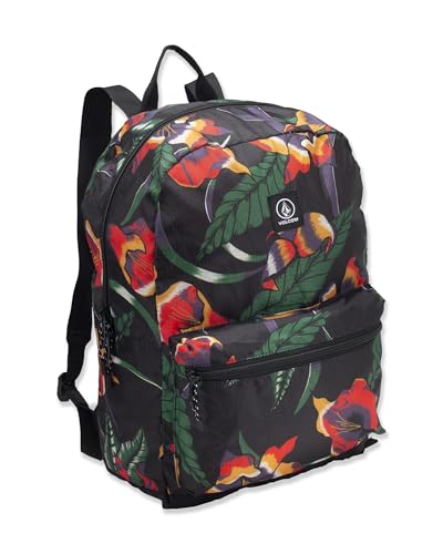 Volcom Herren Packable Backpack Rucksack, Schwarzer Blumenprint, Einheitsgröße Volcom Herren Packable Backpack Rucksack, Schwarzer Blumenprint, Einheitsgröße von Volcom