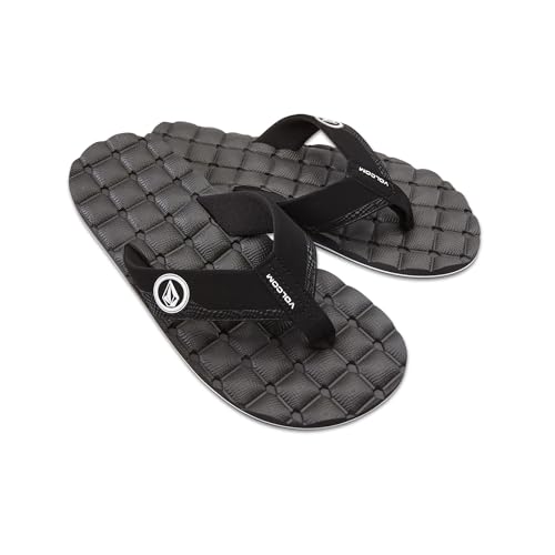 Volcom Herren Recliner Flip Flop Comfort Foam Sandal Flipflop, Schwarz/Weiß, 45.5 EU von Volcom