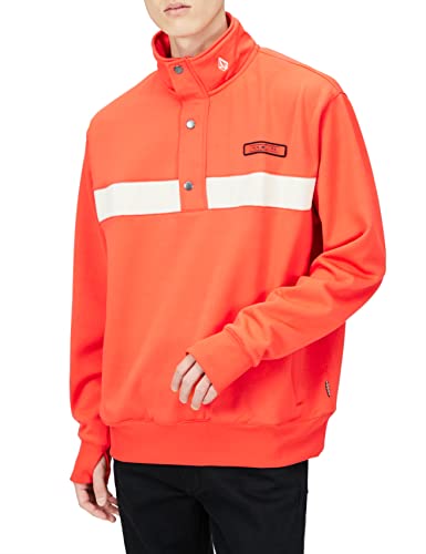 Volcom Herren She Crew Fleece Sweatshirt, Orange Shock, S von Volcom
