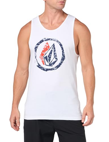 Volcom Herren Sleeveless Graphic Tank Top Hemd, Weiss/opulenter Garten, Klein von Volcom