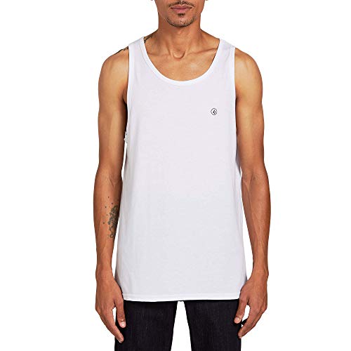 Volcom Herren Solid Heather Tank T-Shirt, Weiss/opulenter Garten, Mittel von Volcom