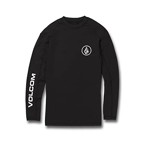Volcom Herren Solid UPF 50+ Long Sleeve Rashguard Rash-Guard-Shirt, Schwarz/Weiß, M von Volcom