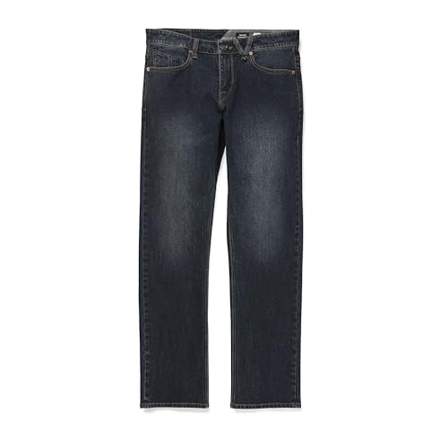 Volcom Herren Solver Stretch-Denim-Hose, Moderne Passform, Bequem und Flexibel, Strapazierfähige Baumwollmischung, Freizeit Oder Alltag Jeans, Vintage-Blau, 38W x 34L von Volcom
