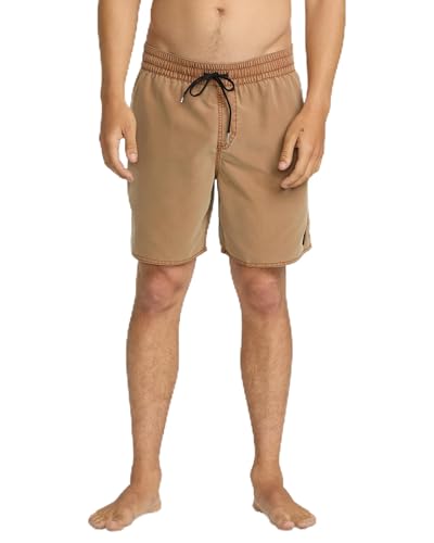 Volcom Herren Standard 17-inch Elastic Waist Surf Swim Trunks Badehose, Kokosnussschale, Medium von Volcom