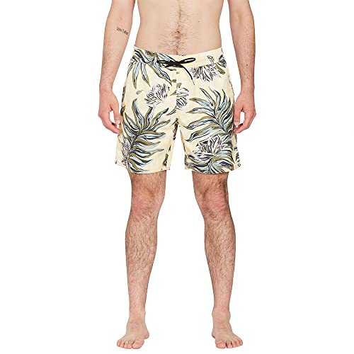 Volcom Herren Standard 43,2 cm elastische Taille Surf Badehose, Dawn Yellow, S von Volcom