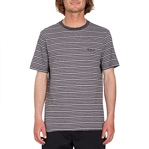 Volcom Herren Static Stripe Crew T-Shirt, Schwarz, Mittel von Volcom