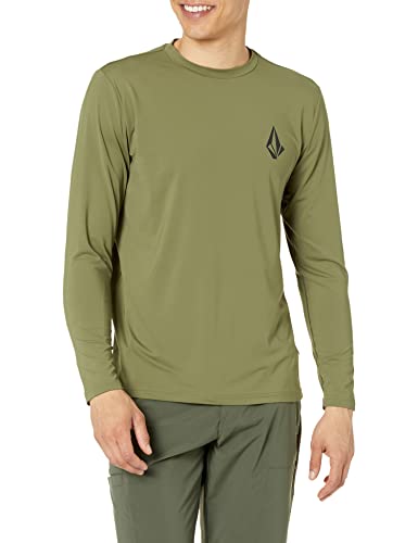 Volcom Herren Taunt Rashguard mit LSF 50+, langärmelig, lockere Passform Rash-Guard-Shirt, Military 2, XL von Volcom