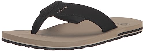 Volcom Herren Victor Flip-Flop Sandale, Khaki neu, 43 EU von Volcom