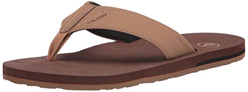 Volcom Herren Victor Flipflop, Braun Khaki, 42 EU von Volcom