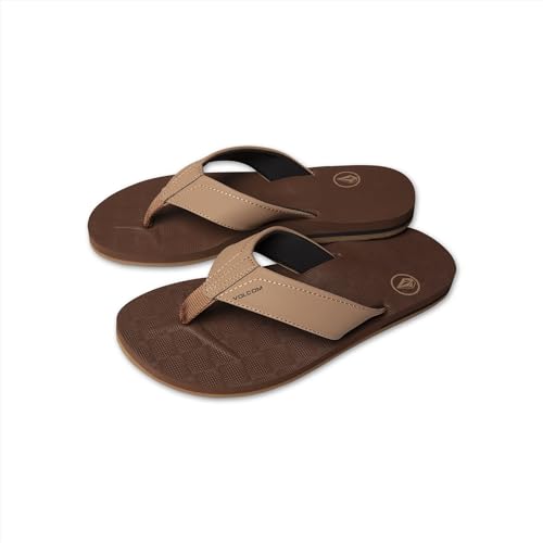 Volcom Herren Victor Zehentrenner Flipflop, Braun Khaki, 42 EU von Volcom