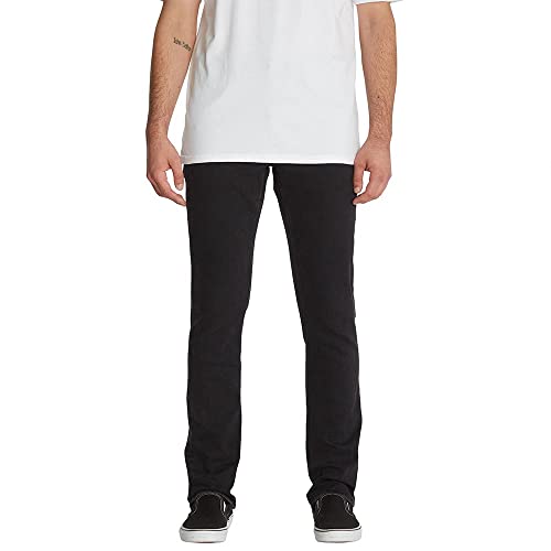 Volcom Herren Vorta Slim Fit Stretch Denim Jeans, Black-Out, 36W / 32L von Volcom