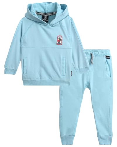 Volcom Jogger-Set für Kleinkinder, Babys, Jungen, 2-teiliges Fleece-Pullover-Hoodie und Jogginghose, Activewear-Set (Größen 12M-7), Blau, 12 Monate von Volcom
